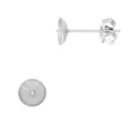 Clous d'oreilles pour perles semi-percées 6 et 8 mm - Acier inoxydable x2