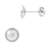 Clous d'oreilles pour perles semi-percées 8 et 10 mm - Acier inoxydable x2|raw }}
