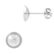Clous d'oreilles pour perles semi-percées 8 et 10 mm - Acier inoxydable x2