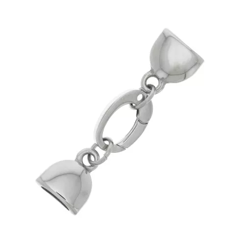 Fermoir mousqueton avec trou 15 mm pour lacet 7 mm - Acier inoxydable x1
