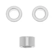 Perle rondelle Heishi - disque plat gros trou 8x5 mm - Acier inoxydable x1