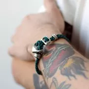 Perle rondelle gros trou diamanté 11x7 mm - Acier inoxydable x1