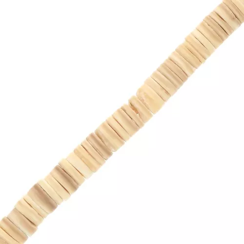 Perles rondelles Heishi nacre teintée 5 mm - Sable x62cm