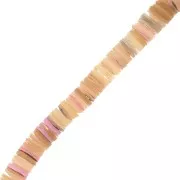 Perles rondelles Heishi nacre teintée 5 mm - Beige rosé x62cm