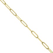 Chaîne maille Rectangle striée 4.3 mm en Acier inoxydable 316L Doré x50cm|raw }}