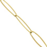 Chaîne maille Rectangle striée 6 mm en Acier inoxydable 316L Doré x50cm