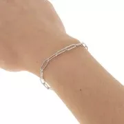 Chaîne maille Rectangle striée 4.3 mm en Acier inoxydable 316L x1m