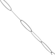 Chaîne maille Rectangle striée 6 mm en Acier inoxydable 316L x1m|raw }}