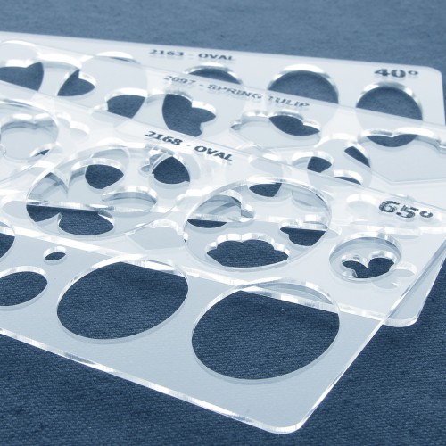 Gabarit rigide pour pâte polymère 152x100 mm motifs Ovales 65° x1 ...