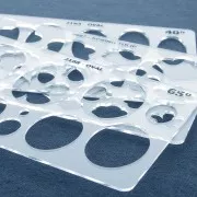 Gabarit rigide pour pâte polymère 152x100 mm motifs Ovales 65° x1