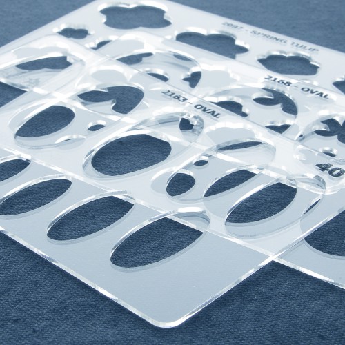 Gabarit rigide pour pâte polymère 152x100 mm motifs Ovales 40° x1 ...