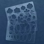 Gabarit rigide pour pâte polymère 152x100 mm motifs Ovales 40° x1