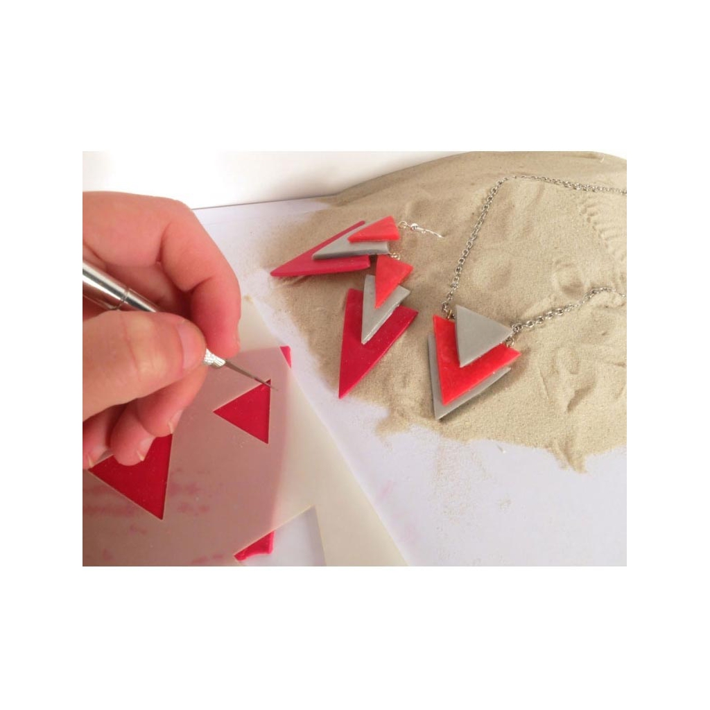 Gabarit rigide pour pâte polymère 152x100mm motifs Géométriques -x1 ...