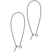 Boucles d'oreilles crochets dormeuses 40 mm bronze x2