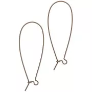 Boucles d'oreilles crochets dormeuses 40 mm bronze x2