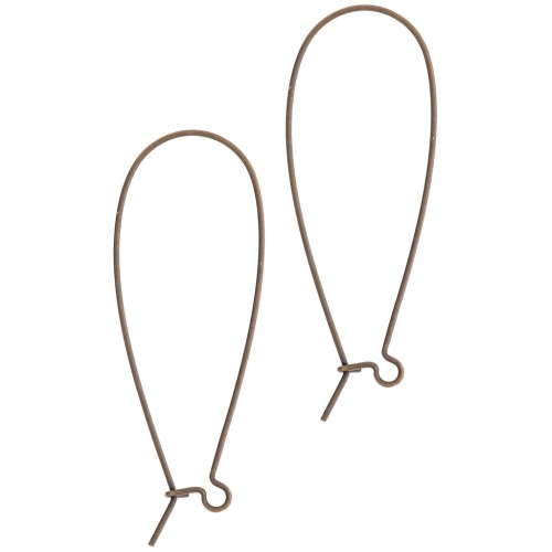 Boucles d'oreilles crochets dormeuses 40 mm bronze x2