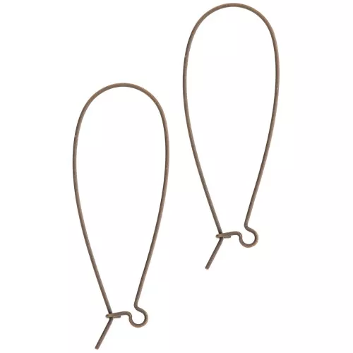 Boucles d'oreilles crochets dormeuses 40 mm bronze x2