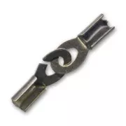 Fermoir menotte pince lacet 3 mm bronze x1