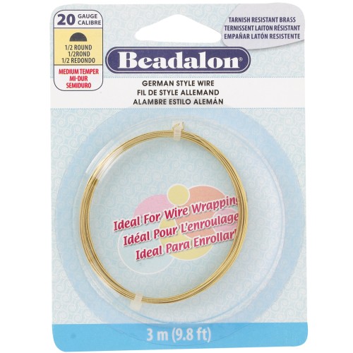 Fil Laiton demi-rond 0.81 mm Laiton anti-ternissement x3m