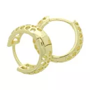 Dormeuses créoles - nid d'abeille 16 mm - Doré x2