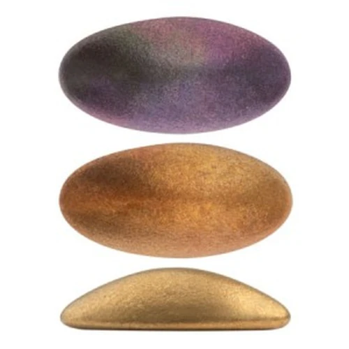 Athos 3D par Puca® cabochon ovale en verre 20x10 mm - Gold Iris Mat x1