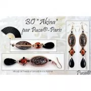 Athos 3D par Puca® cabochon ovale en verre 20x10 mm - Opaque Rose Gold Splash x1