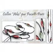 Athos 3D par Puca® cabochon ovale en verre 20x10 mm - Opaque Aqua Gold Splash x1