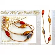 Athos 3D par Puca® cabochon ovale en verre 20x10 mm - Opaque Rose Bronze x1