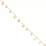 Chaîne maille fantaisie pampille 7.5 mm - Doré x 20cm