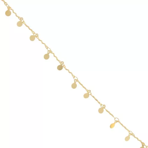 Chaîne maille fantaisie pampille 7.5 mm - Doré x 20cm