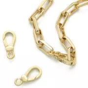 Fermoir mousqueton 22 mm - Doré x1