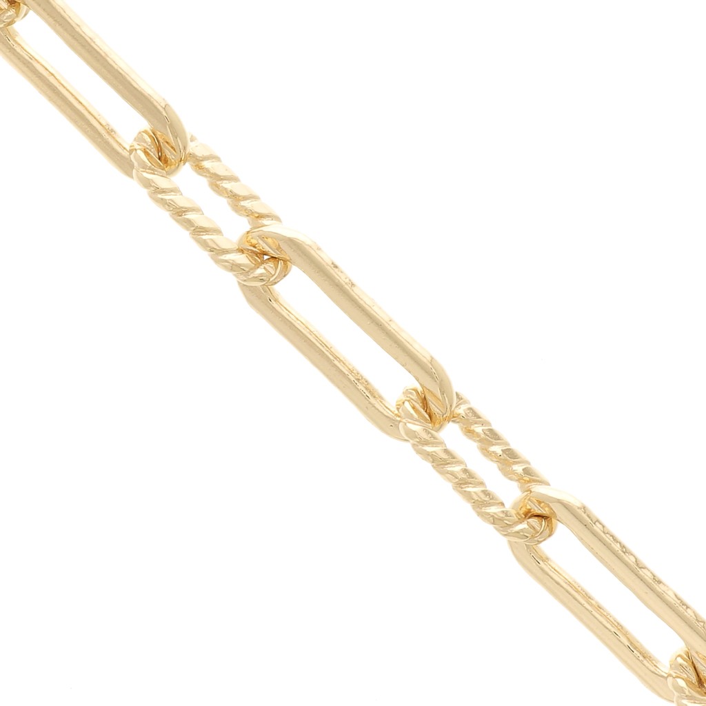 chaine maille rectangle alterne strie 5 7 mm plaque or 3 microns x50cm perles co