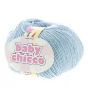 Laine Baby Chicco n°769 - 100% Merinos - Bleu Layette x50g
