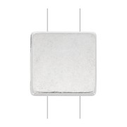 Perle en zamac carrée 8x8 mm - Placage Argent fin vieilli x1|raw }}