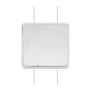 Perle en zamac carrée 8x8 mm - Placage Argent fin vieilli x1