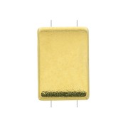 Perle en zamac rectangle 11x8 mm - Doré à l'or fin x1
