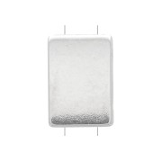 Perle en zamac rectangle 11x8 mm - Placage Argent fin vieilli x1