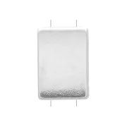 Perle en zamac rectangle 11x8 mm - Placage Argent fin vieilli x1