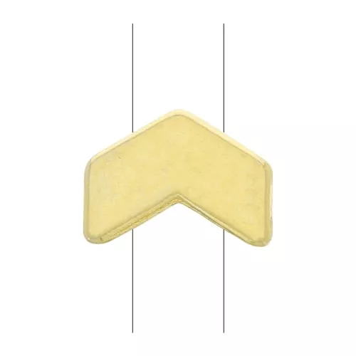Perle en zamac chevron 6x8 mm - Doré à l'or fin x1
