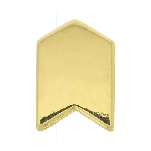 Perle en zamac forme flèche 11x8 mm - Doré à l'or fin x1