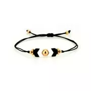 Perle en zamac forme flèche 11x8 mm - Doré à l'or fin x1