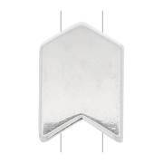 Perle en zamac forme flèche 11x8 mm - Placage Argent fin vieilli x1|raw }}