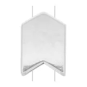 Perle en zamac forme flèche 11x8 mm - Placage Argent fin vieilli x1