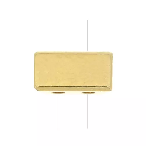 Perle en zamac forme rectangle 8x4 mm - Doré à l'or fin x1