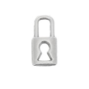 Mini breloque cadenas 9x4 mm - Placage Argent fin vieilli x1