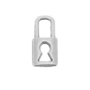 Mini breloque cadenas 9x4 mm - Placage Argent fin vieilli x1