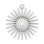 Pendentif soleil en zamac 29x26 mm - Placage Argent fin vieilli x1|raw }}