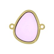 Intercalaire goutte 2 anneaux résine époxy effet vitrail 19x20 mm Doré - Violet x1|raw }}