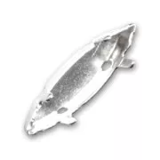 Serti griffe navette PureCrystal 11x3 mm argenté x1