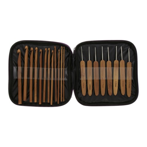 Assortiment de 20 crochets en bambou 1 mm à 10 mm - Naturel